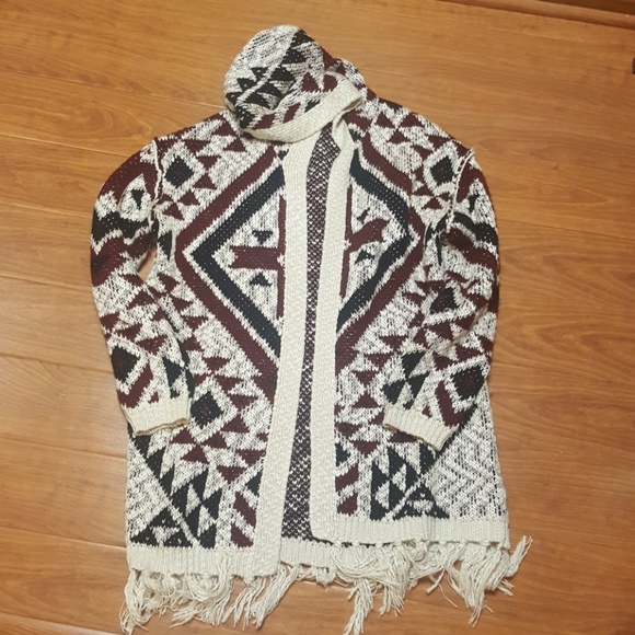 BETHANY MOTA Fringed Sweater Jacket - Size Large - Picture 1 of 6